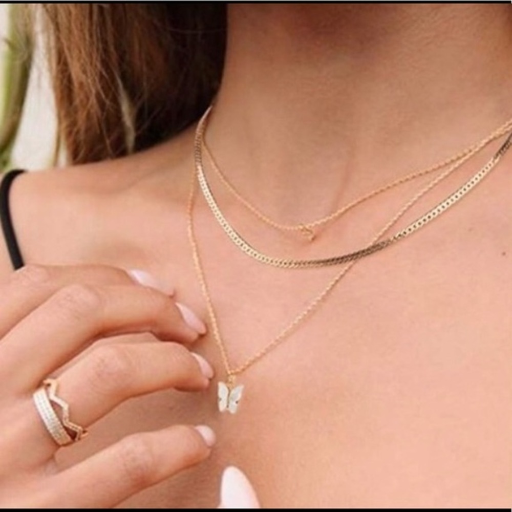 Necklace and earring set, butterfly - Picture 7 of 14